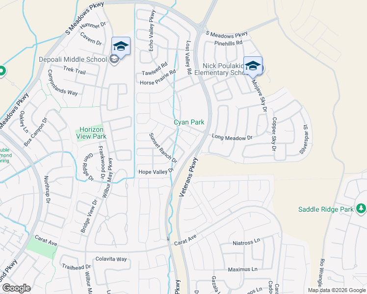 map of restaurants, bars, coffee shops, grocery stores, and more near 9590 Vikingholm Road in Reno