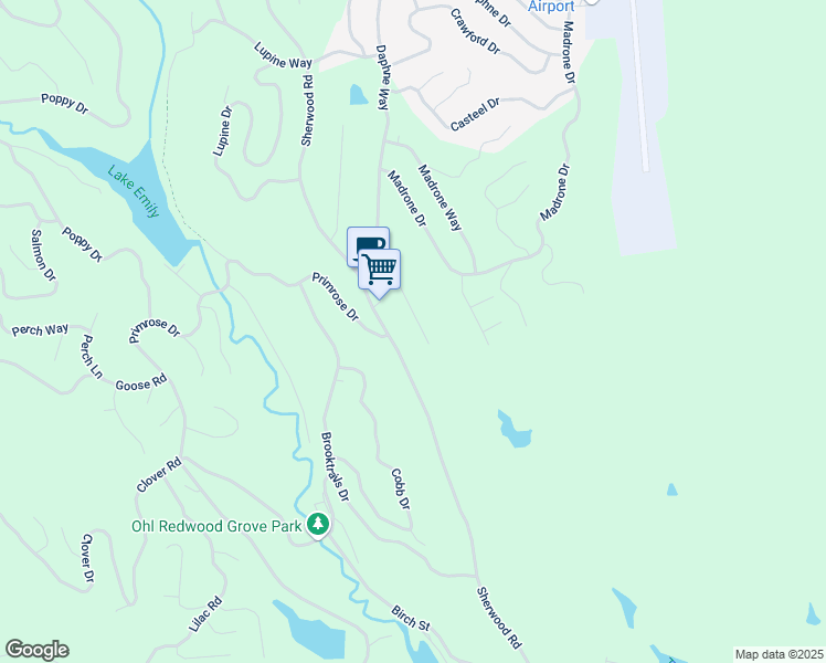 map of restaurants, bars, coffee shops, grocery stores, and more near 25216 Robinson Road in Willits