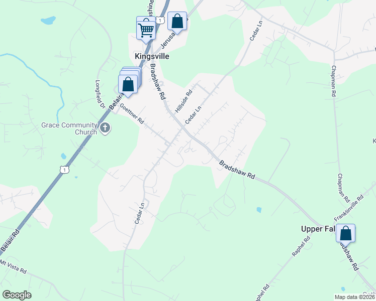 map of restaurants, bars, coffee shops, grocery stores, and more near 11605 Bellvue Avenue in Kingsville