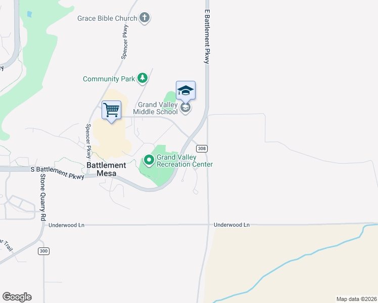 map of restaurants, bars, coffee shops, grocery stores, and more near 40 North Ridge Court in Parachute