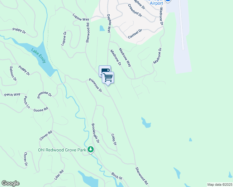 map of restaurants, bars, coffee shops, grocery stores, and more near 25234 Robinson Road in Willits