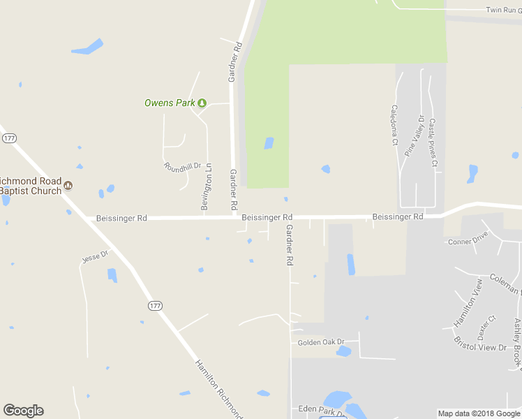 map of restaurants, bars, coffee shops, grocery stores, and more near 1174 Beissinger Road in Hamilton