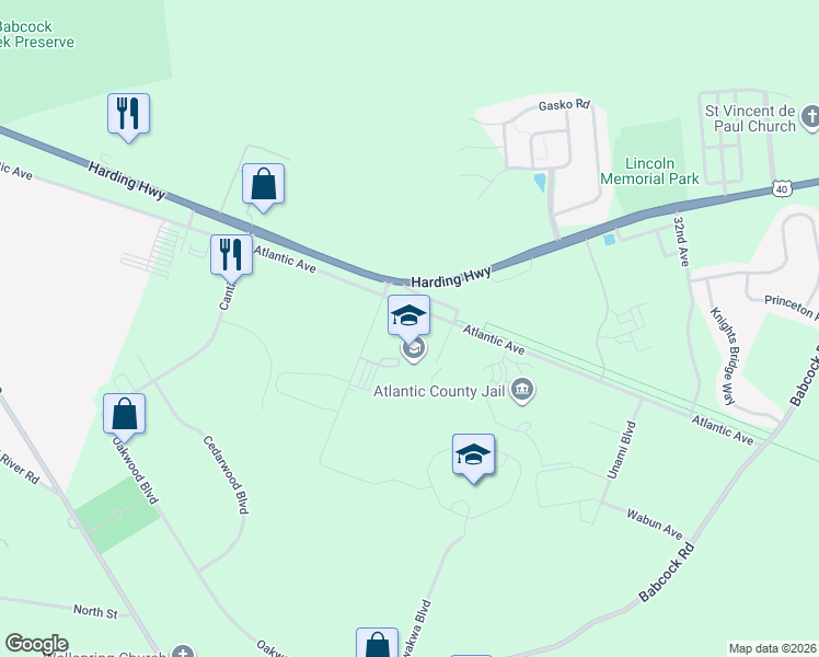 map of restaurants, bars, coffee shops, grocery stores, and more near 5080 Atlantic Avenue in Hamilton