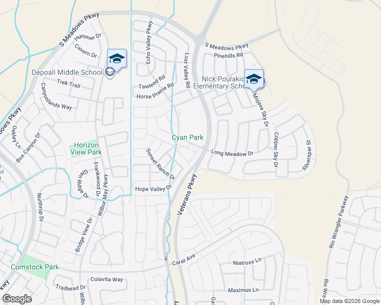 map of restaurants, bars, coffee shops, grocery stores, and more near 9598 Vikingholm Road in Reno