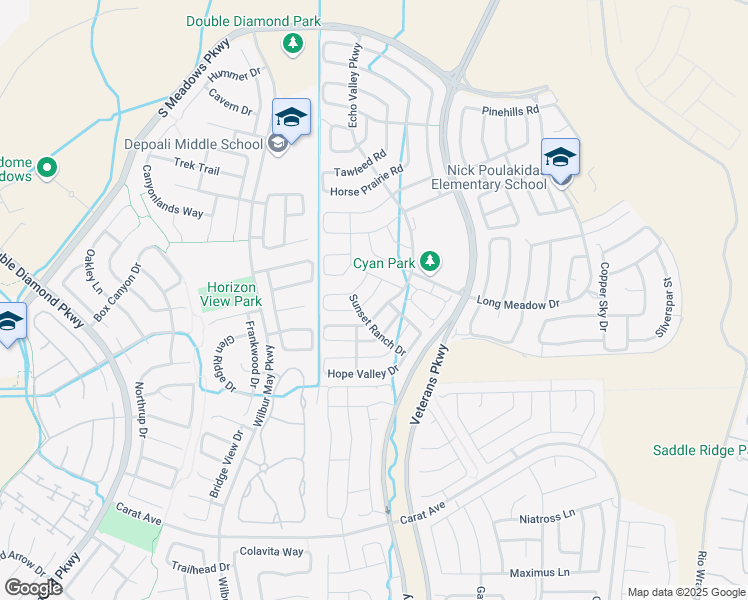 map of restaurants, bars, coffee shops, grocery stores, and more near 2040 Black Sand Drive in Reno