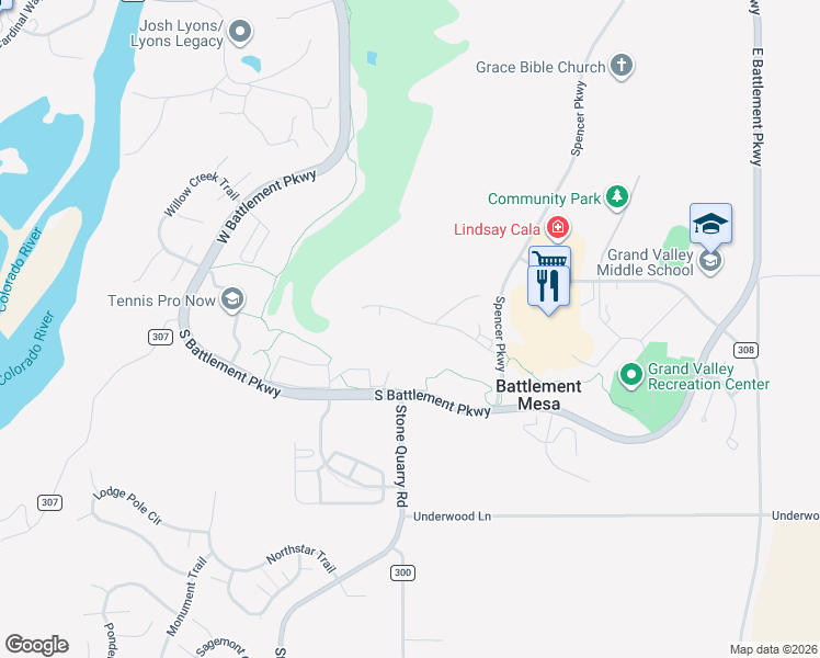 map of restaurants, bars, coffee shops, grocery stores, and more near 211 Eagle Ridge Dr in Parachute