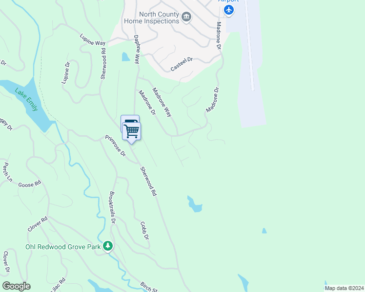 map of restaurants, bars, coffee shops, grocery stores, and more near 25339 Madrone Dr in Willits