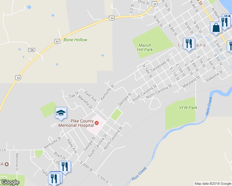 map of restaurants, bars, coffee shops, grocery stores, and more near 1810 Marion Drive in Louisiana