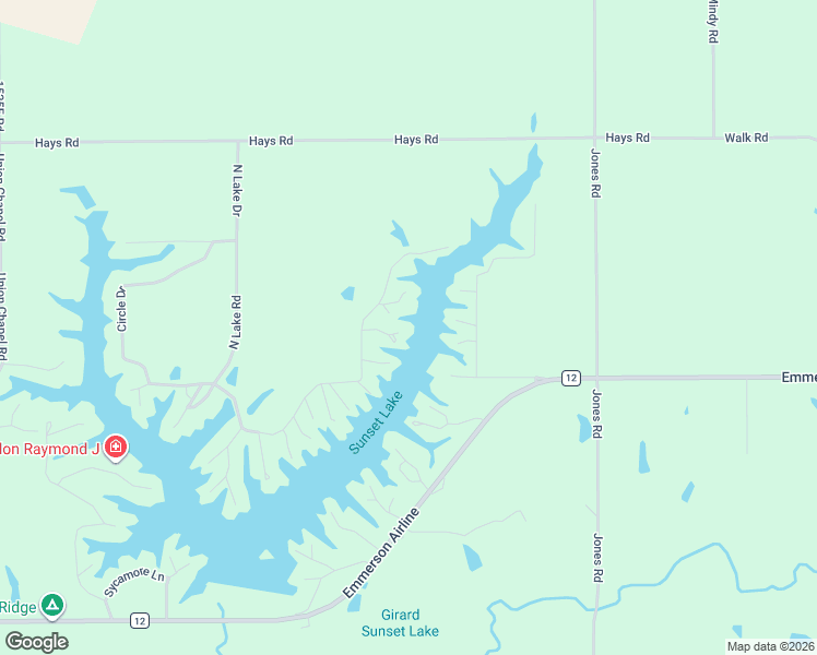 map of restaurants, bars, coffee shops, grocery stores, and more near 15984 Vine Lane in Girard