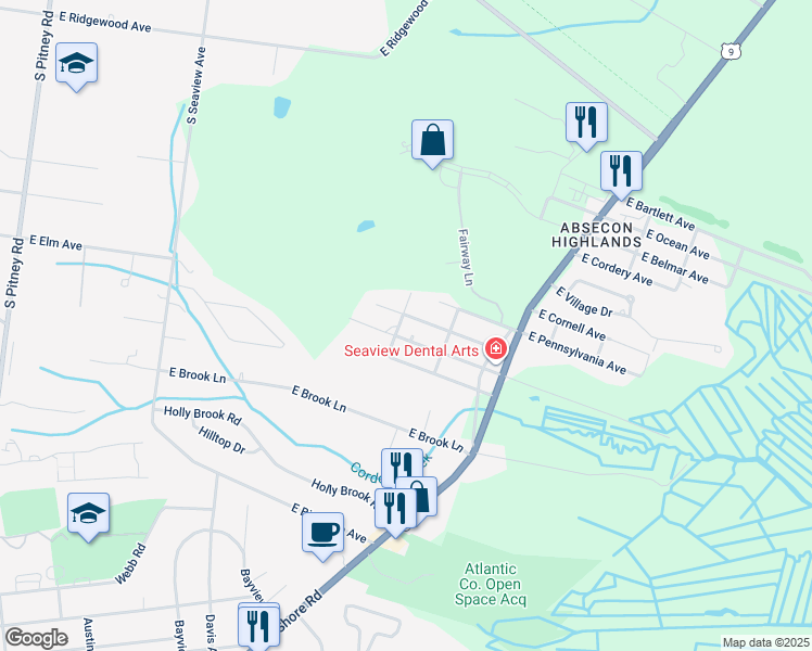 map of restaurants, bars, coffee shops, grocery stores, and more near 530 Marshall Street in Galloway
