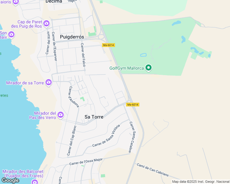 map of restaurants, bars, coffee shops, grocery stores, and more near 6 Carrer de Santa Margalida in Llucmajor