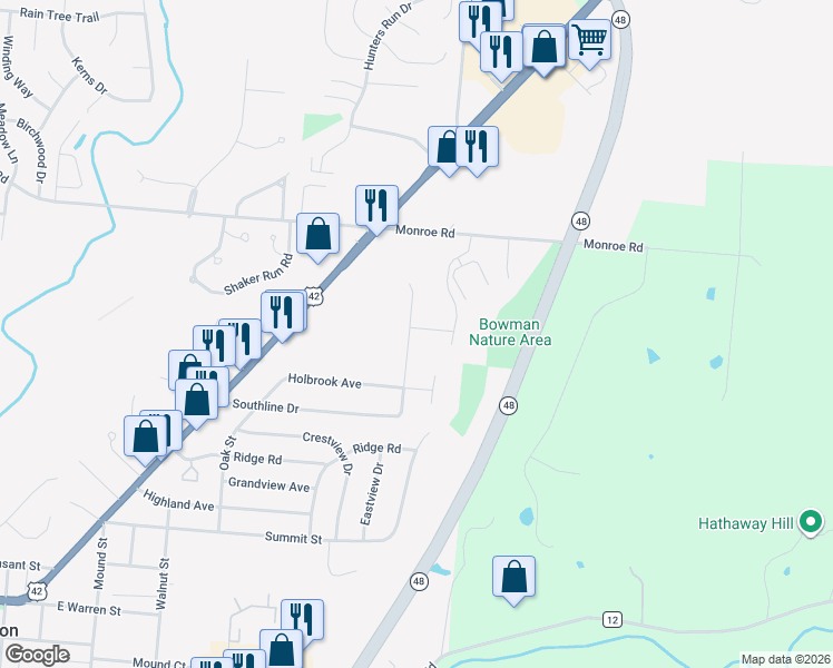 map of restaurants, bars, coffee shops, grocery stores, and more near 737 Deas Drive in Lebanon
