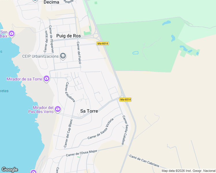 map of restaurants, bars, coffee shops, grocery stores, and more near 6 Carrer de Santa Margalida in Llucmajor