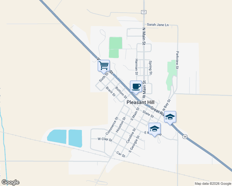map of restaurants, bars, coffee shops, grocery stores, and more near 602 Brant Street in Pleasant Hill