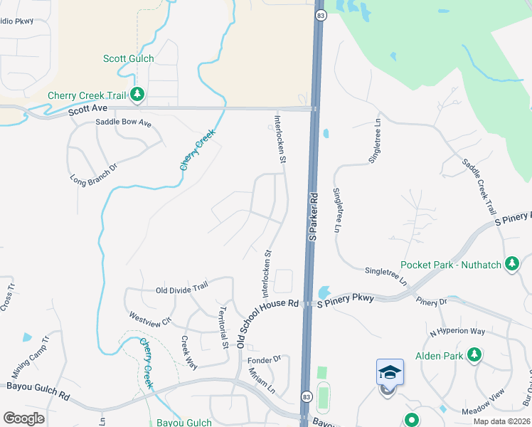 map of restaurants, bars, coffee shops, grocery stores, and more near 5668 Saddle Skirt Street in Parker