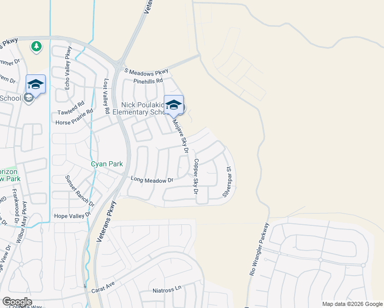 map of restaurants, bars, coffee shops, grocery stores, and more near 313 Ironway Court in Reno