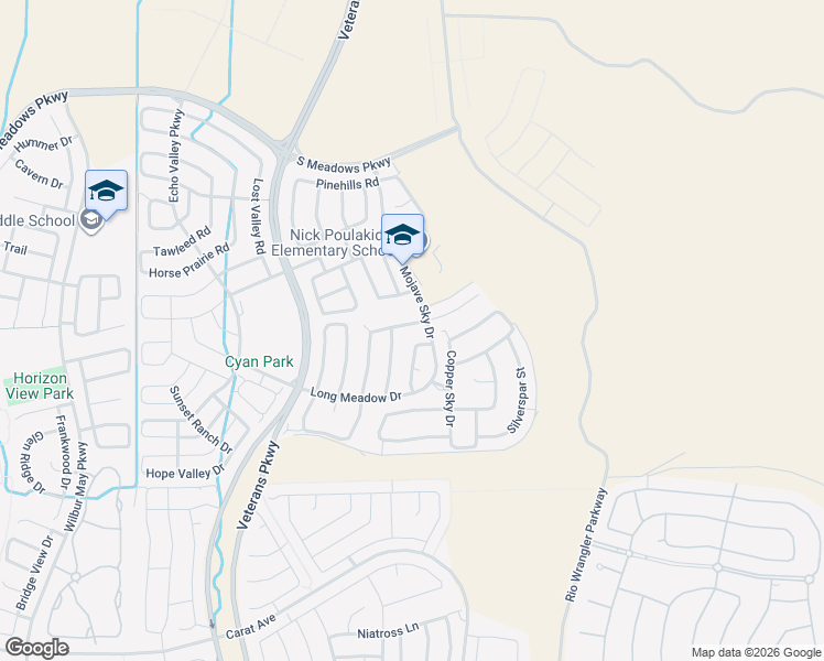 map of restaurants, bars, coffee shops, grocery stores, and more near 2395 Buttermere Drive in Reno