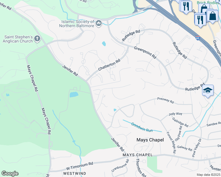 map of restaurants, bars, coffee shops, grocery stores, and more near in LUTHVLE TIMON