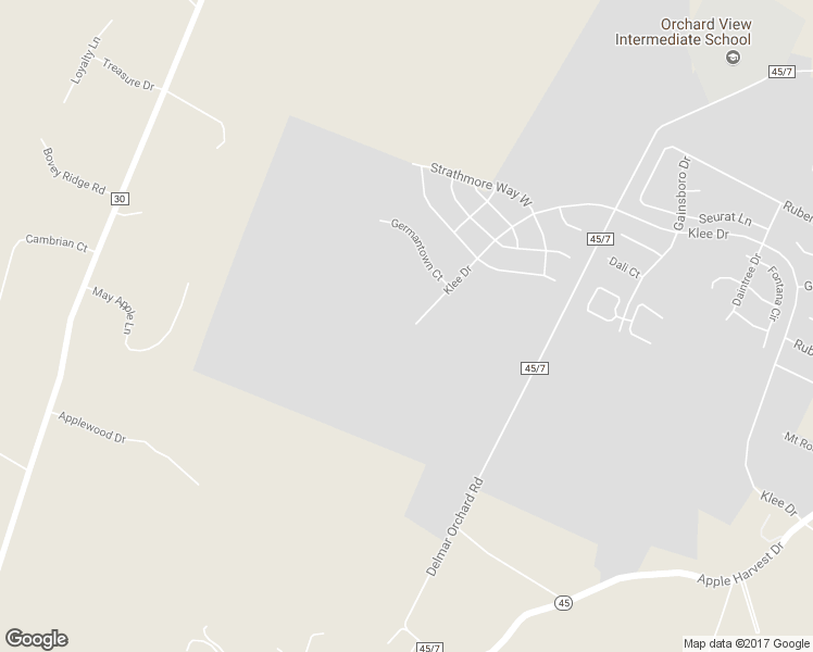 map of restaurants, bars, coffee shops, grocery stores, and more near 400 Klee Drive in Martinsburg