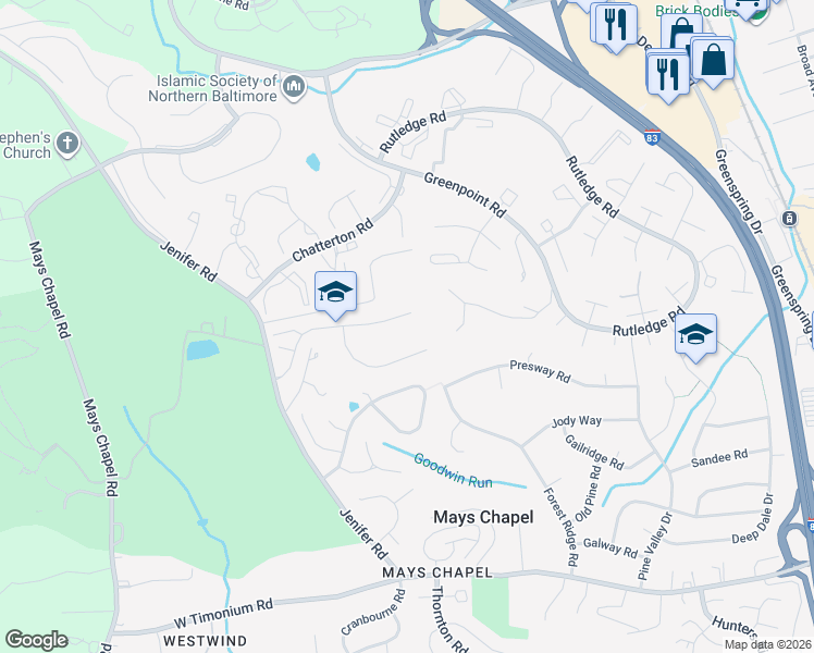 map of restaurants, bars, coffee shops, grocery stores, and more near 609 Oak Farm Court in Lutherville-Timonium