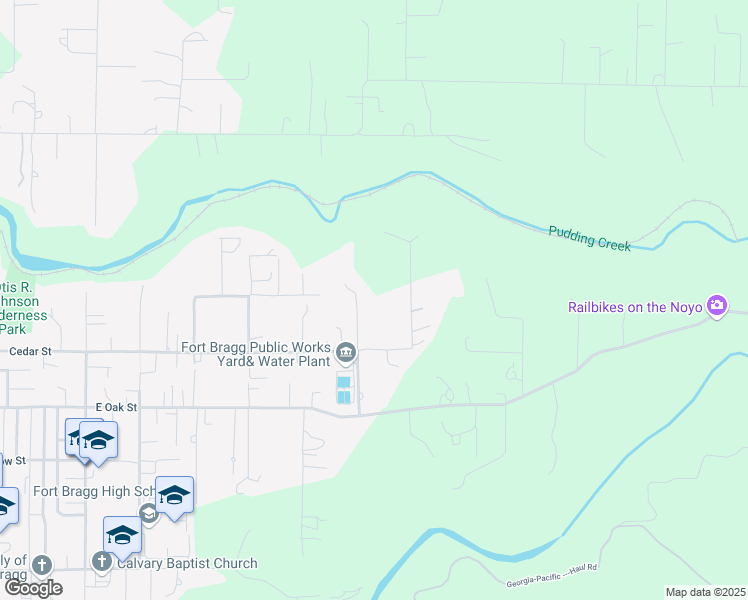 map of restaurants, bars, coffee shops, grocery stores, and more near 20671 Monsen Way in Fort Bragg