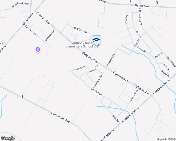 map of restaurants, bars, coffee shops, grocery stores, and more near 2646 Medina Street in Vineland