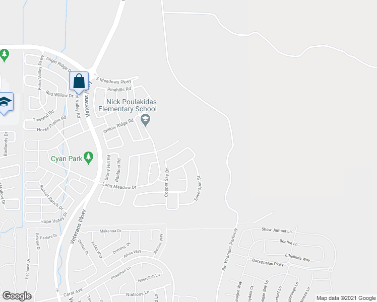 map of restaurants, bars, coffee shops, grocery stores, and more near 2488 Sparstone Drive in Reno