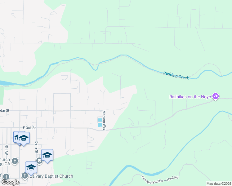 map of restaurants, bars, coffee shops, grocery stores, and more near East Laurel Avenue in Mendocino County