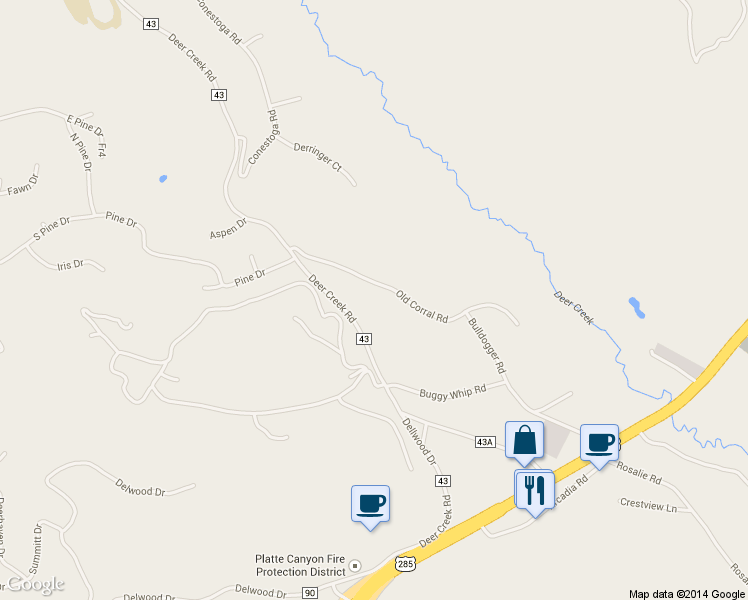 map of restaurants, bars, coffee shops, grocery stores, and more near 214 Old Corral Rd in Bailey