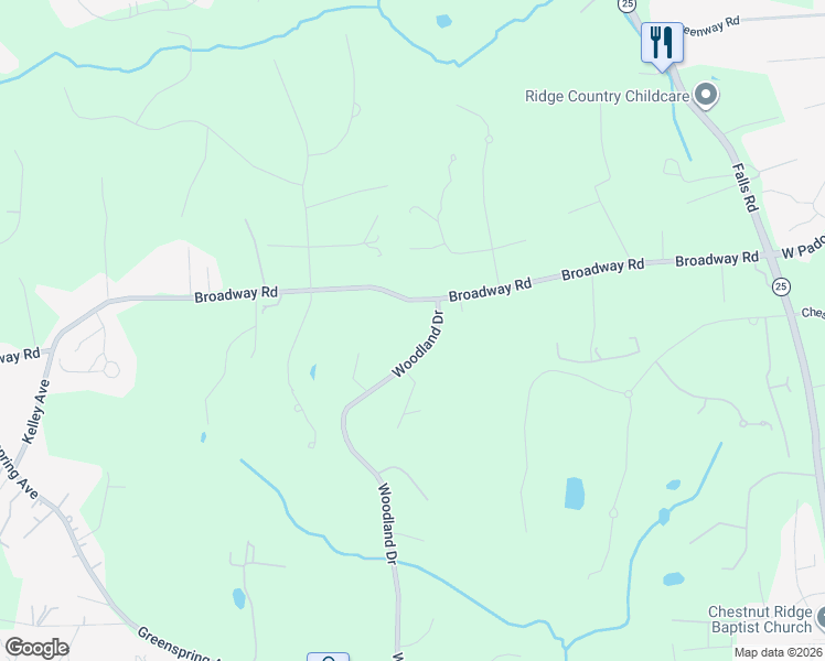 map of restaurants, bars, coffee shops, grocery stores, and more near 11704 Woodland Drive in Lutherville-Timonium