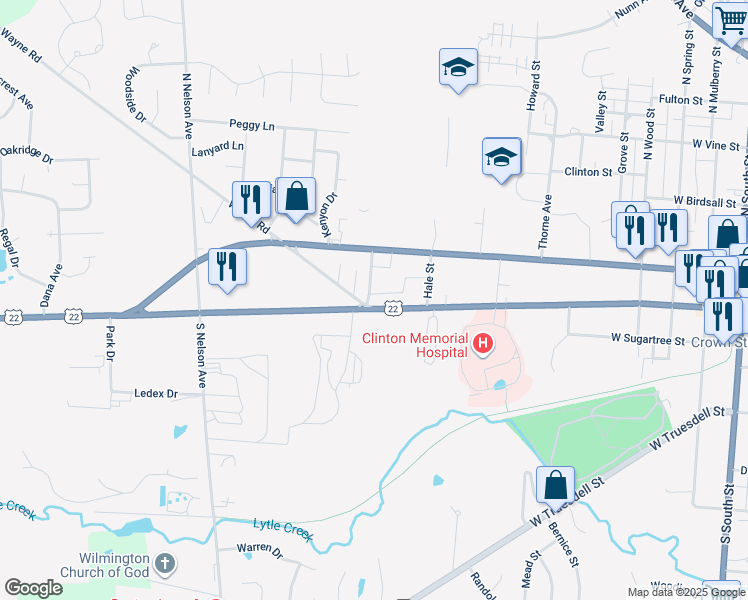 map of restaurants, bars, coffee shops, grocery stores, and more near 889 West Main Street in Wilmington
