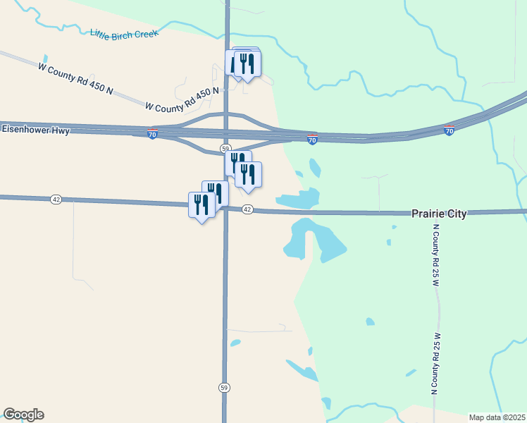 map of restaurants, bars, coffee shops, grocery stores, and more near 865 Indiana 42 in Brazil