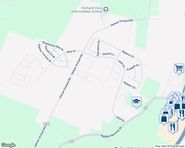 map of restaurants, bars, coffee shops, grocery stores, and more near 330 Bertelli Court in Martinsburg