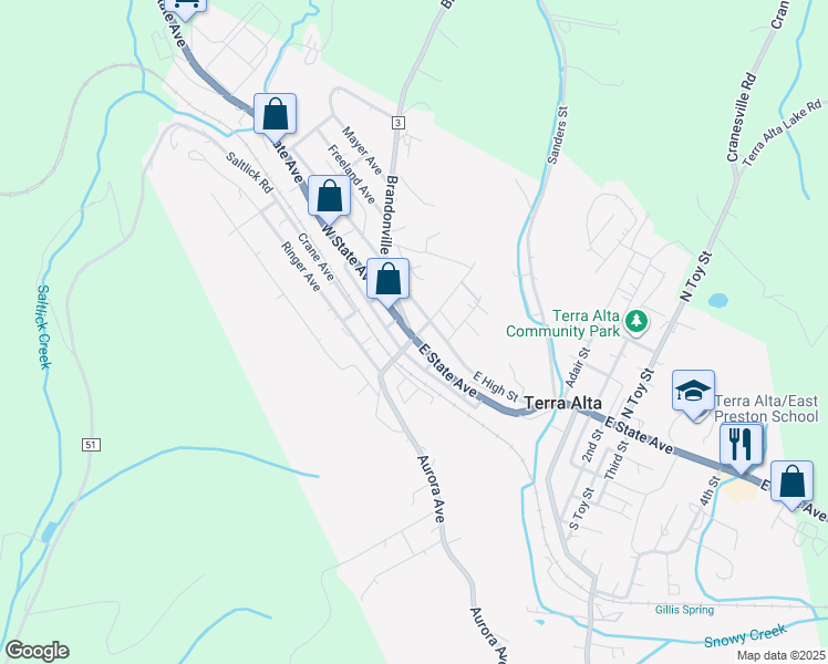 map of restaurants, bars, coffee shops, grocery stores, and more near in Terra Alta