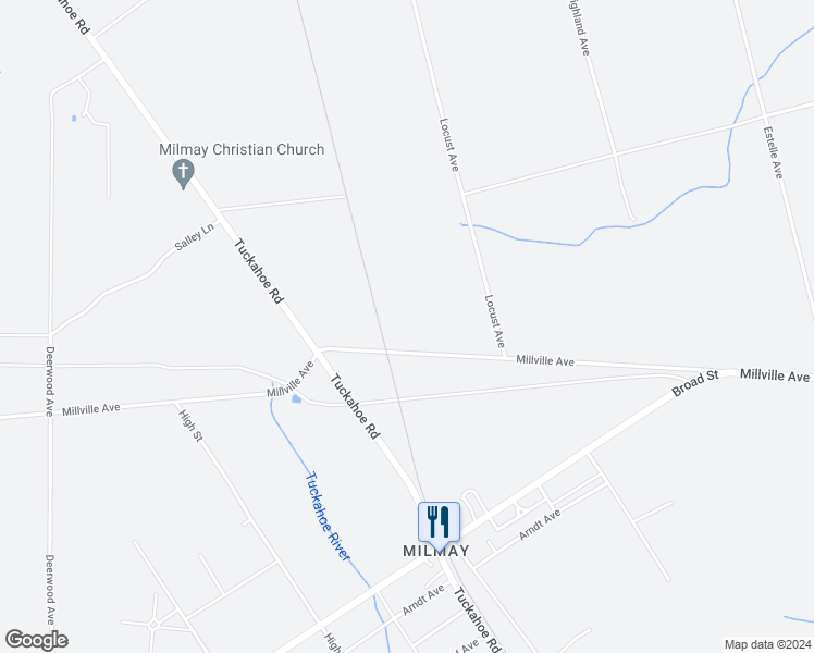 map of restaurants, bars, coffee shops, grocery stores, and more near 331 Millville Avenue in Buena Vista Township