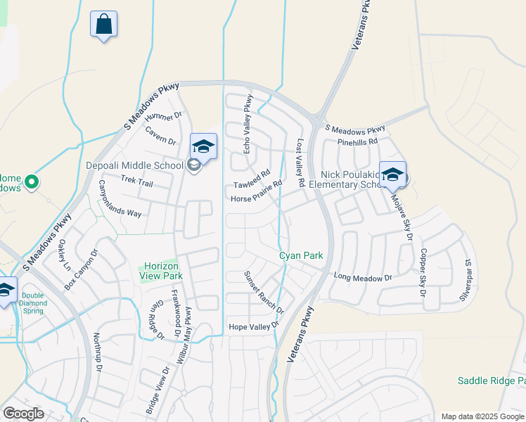 map of restaurants, bars, coffee shops, grocery stores, and more near Dutch Draft Drive in Reno