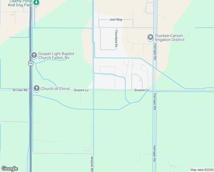 map of restaurants, bars, coffee shops, grocery stores, and more near 605 Drumm Lane in Fallon