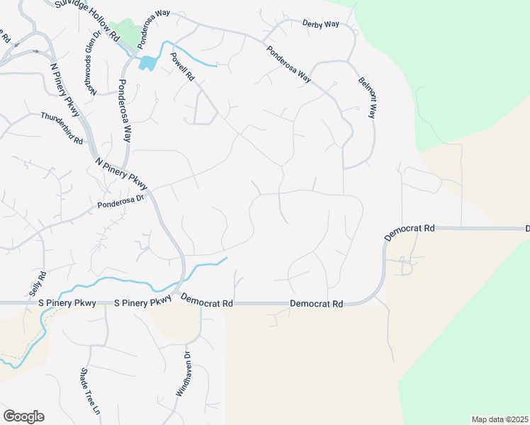 map of restaurants, bars, coffee shops, grocery stores, and more near 9455 Democrat Road in Parker