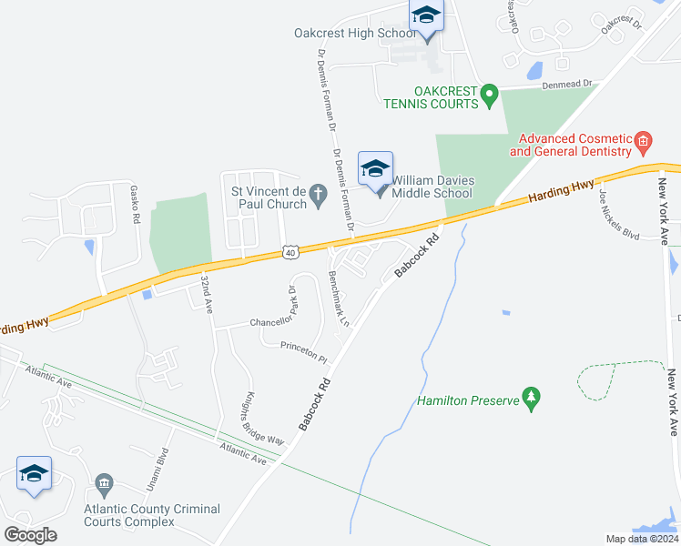 map of restaurants, bars, coffee shops, grocery stores, and more near 1552 Hamilton Court in Hamilton