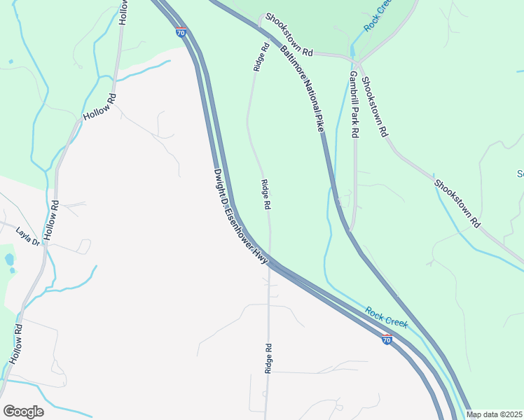 map of restaurants, bars, coffee shops, grocery stores, and more near 7722 Ridge Road in Frederick