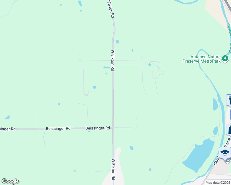 map of restaurants, bars, coffee shops, grocery stores, and more near 2244 West Elkton Road in Hamilton