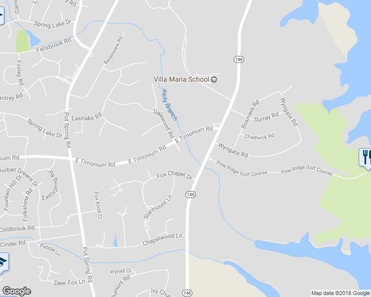 map of restaurants, bars, coffee shops, grocery stores, and more near 2103 Dalewood Ct in Lutherville-Timonium