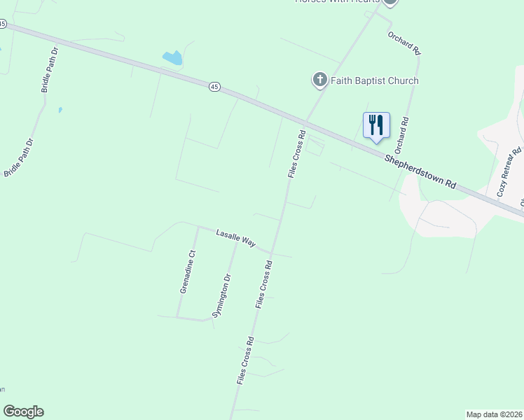 map of restaurants, bars, coffee shops, grocery stores, and more near 64 Tasker Lane in Martinsburg