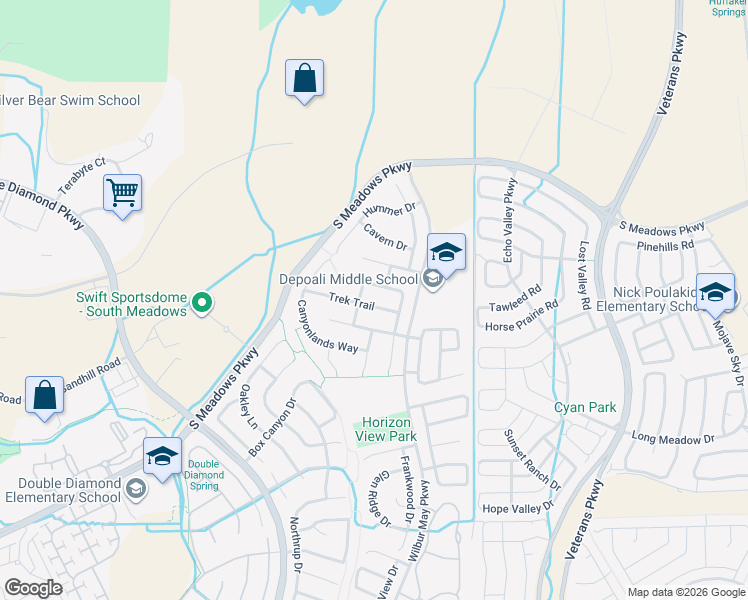map of restaurants, bars, coffee shops, grocery stores, and more near 1793 Big Boulder Drive in Reno
