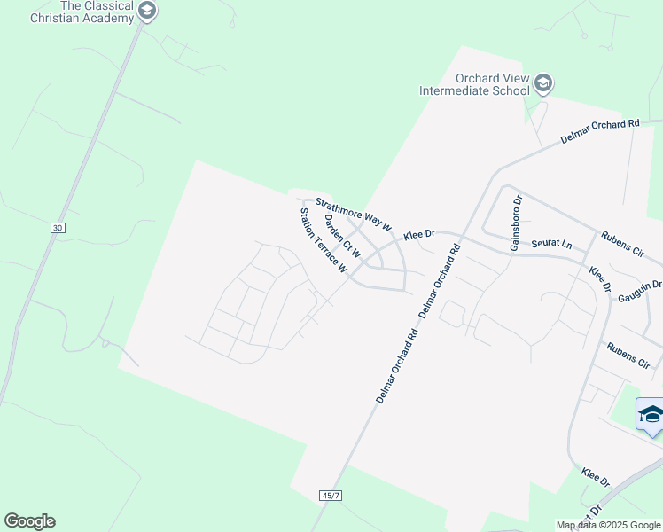 map of restaurants, bars, coffee shops, grocery stores, and more near 113 Station Terrace West in Martinsburg