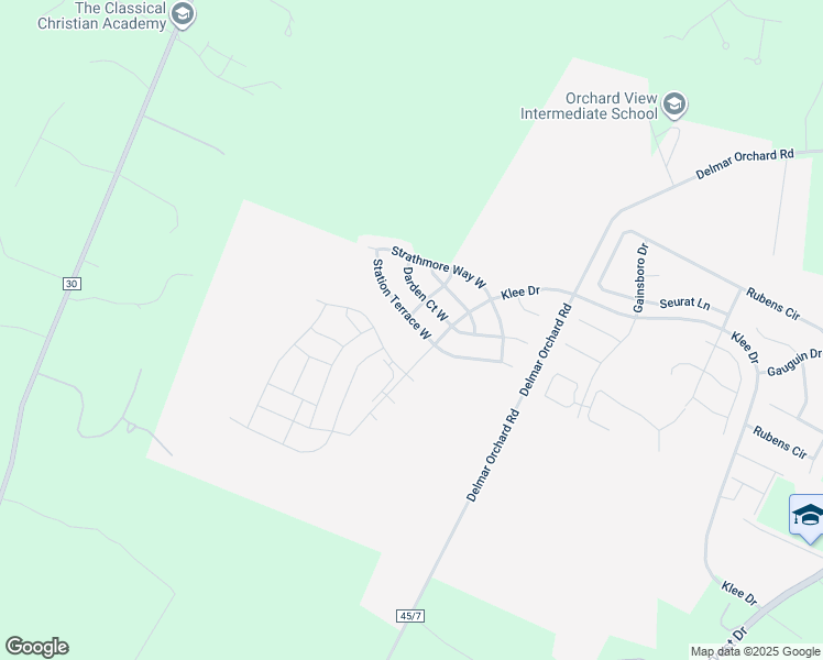 map of restaurants, bars, coffee shops, grocery stores, and more near 113 Station Terrace West in Martinsburg
