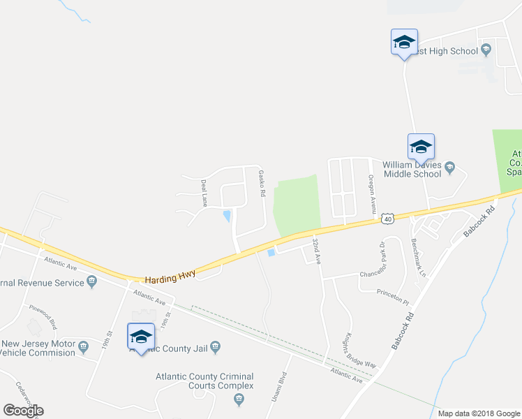 map of restaurants, bars, coffee shops, grocery stores, and more near 25 Gasko Road in Hamilton Township
