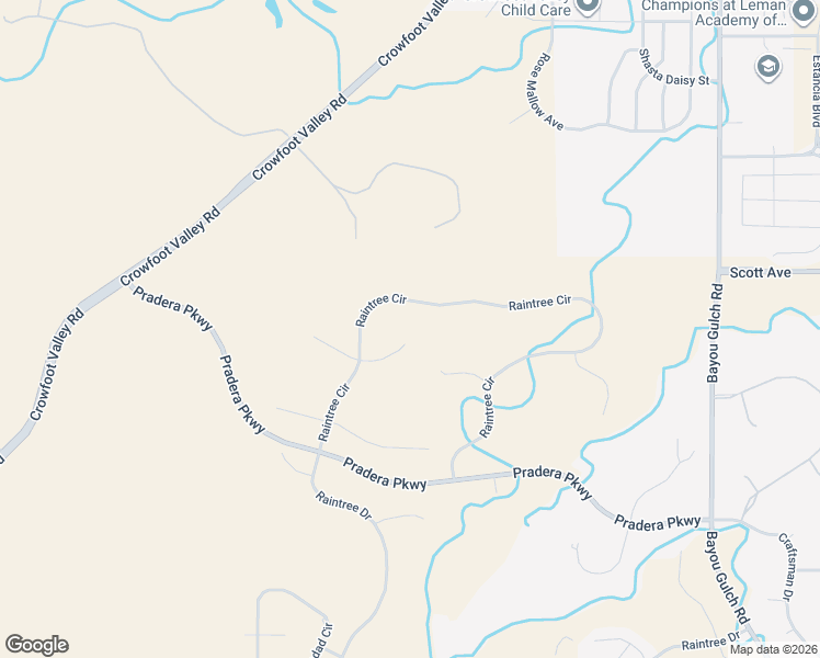 map of restaurants, bars, coffee shops, grocery stores, and more near 4875 Bandera Place in Parker