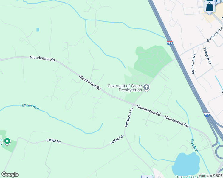 map of restaurants, bars, coffee shops, grocery stores, and more near 926 Nicodemus Road in Reisterstown