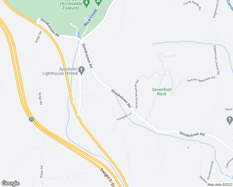 map of restaurants, bars, coffee shops, grocery stores, and more near 5143 Shookstown Road in Frederick